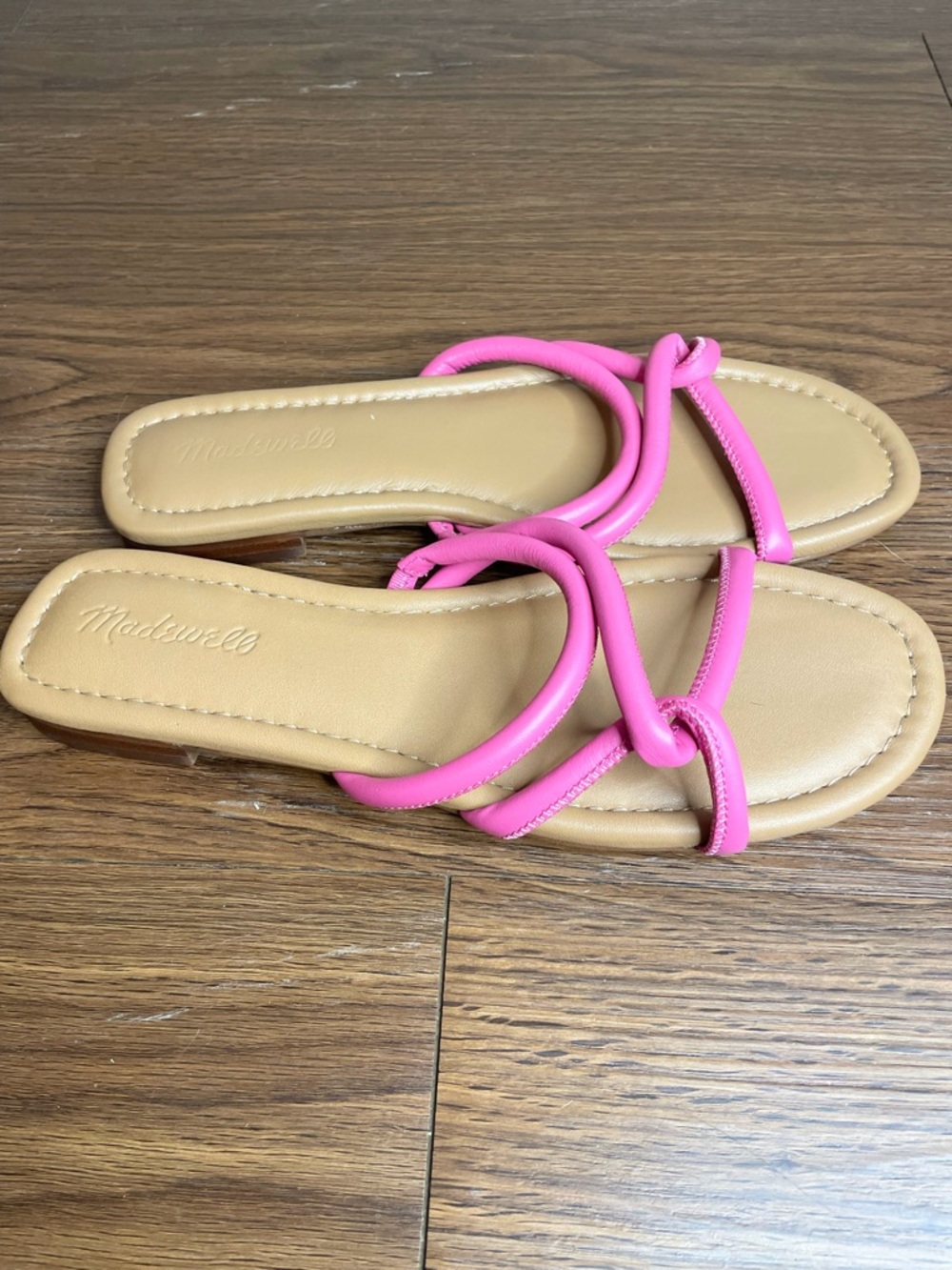 Madewell Amel Pink Slide Sandals Size 9 Minimal Summer Flat Sandals - Picture 4 of 7